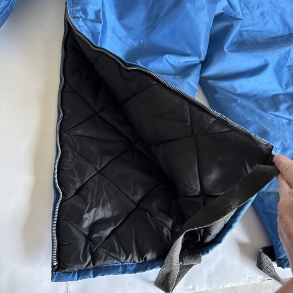 Charmoll Igloo Vtg Snowmobile suit Men Sz L 70s Boot Strap Blue Zip 25” Inseam - Picture 15 of 16